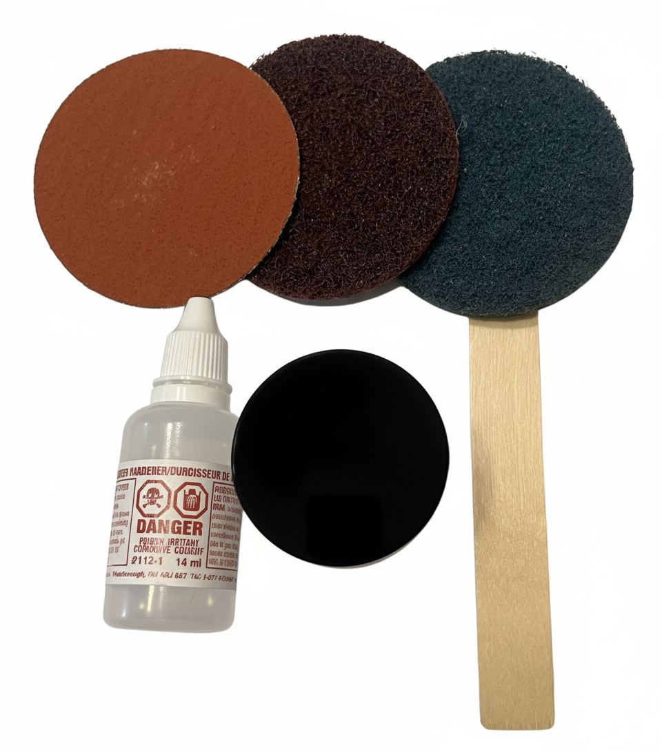 Viper Red gel coat repair kit contents