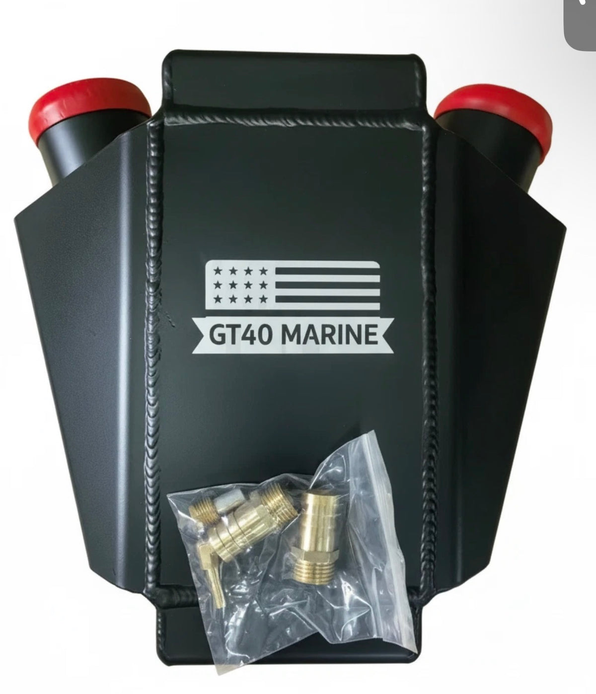GT40 Marine Sea-Doo intercooler (branded unit) with brass fitting kit