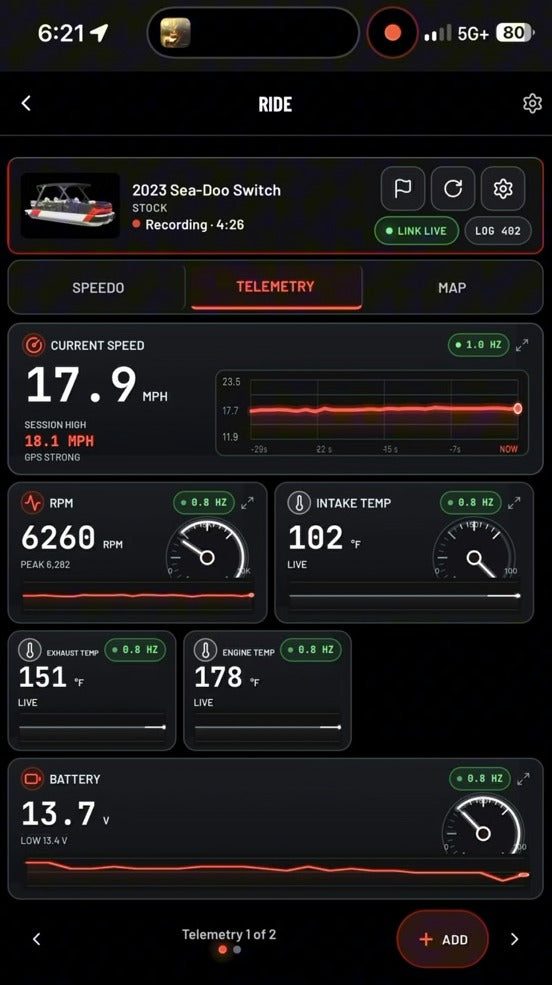 PWC Lab app live telemetry dashboard